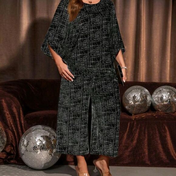 Elegant Black 2 Piece Set 2X - Picture 3 of 4